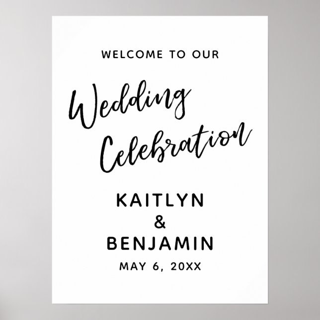 Poster Placa de Boas-Vindas para Celebração de Casamento  (Frente)