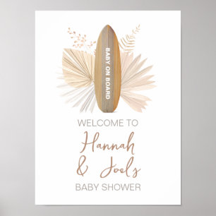 Poster Placa de Boas-Vindas para Chá de Bebê Baby on Boar