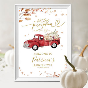 Poster Placa de Boas-Vindas para Chá de Bebê Caminhão Ver