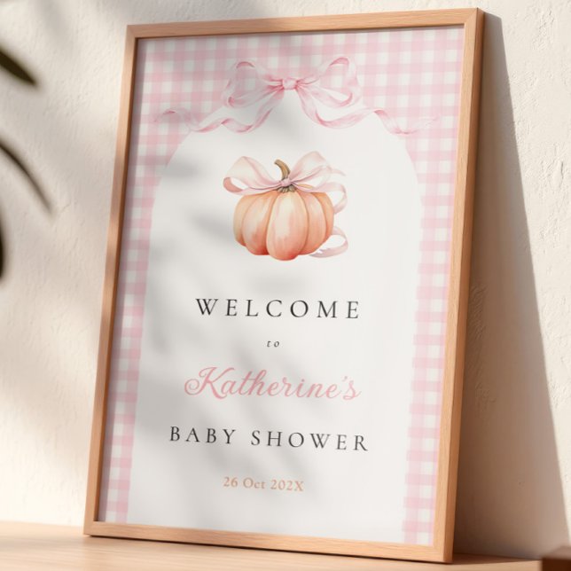 Poster Placa de Boas-Vindas para Chá de Bebê com Abóbora  (Criador carregado)