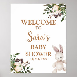 Poster Placa de boas-vindas para chá de bebê com berçário