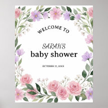 Placa de Boas-Vindas para Chá de Bebê com Coroa de