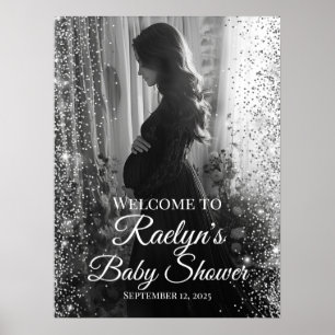 Poster Placa de boas-vindas para chá de bebê com foto