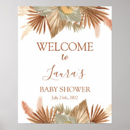 Poster Placa de Boas-Vindas para Chá de Bebê com Grama da