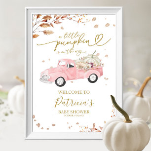 Poster Placa de Boas-Vindas para Chá de Bebê da Menina do