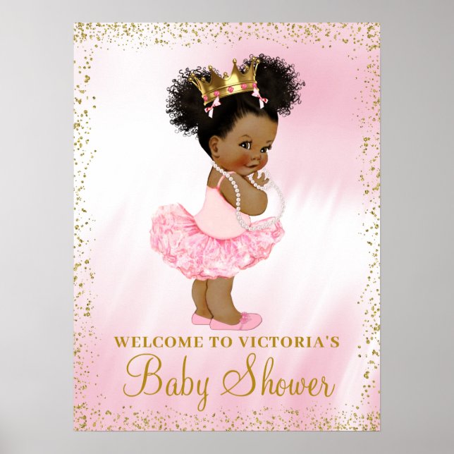 Poster Placa de Boas-Vindas para Chá de Bebê da Princesa  (Frente)