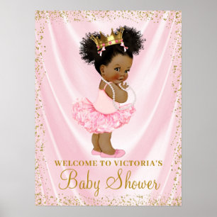 Poster Placa de Boas-Vindas para Chá de Bebê da Princesa