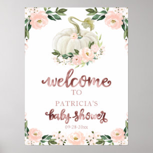 Poster Placa de Boas-Vindas para Chá de Bebê de Outono co