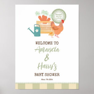 Poster Placa de Boas-Vindas para Chá de Bebê de Produtos