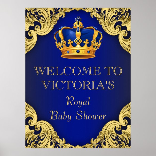 Poster Placa de Boas-Vindas para Chá de Bebê do Príncipe  (Frente)