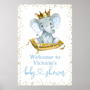 Poster Placa de Boas-Vindas para Chá de Bebê do Príncipe 