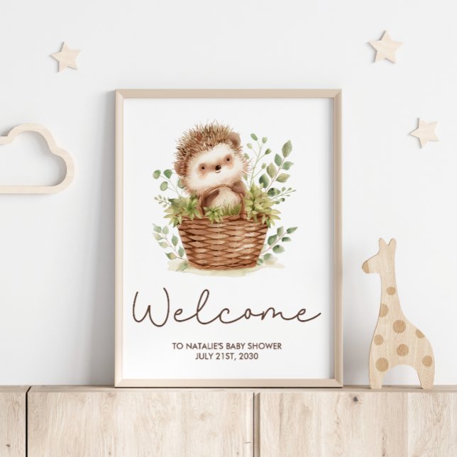 Poster Placa de Boas-Vindas para Chá de Bebê doouriço-Cac (Criador carregado)