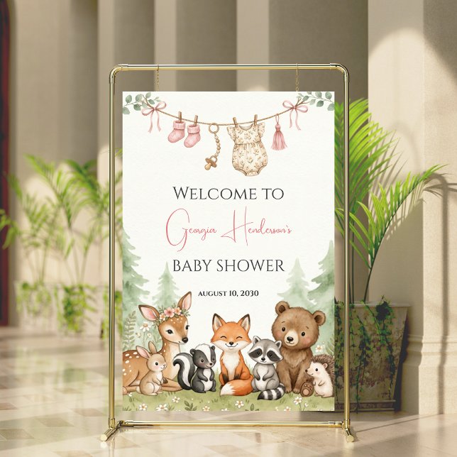 Poster Placa de Boas-Vindas para Chá de Bebê Floresta em  (Criador carregado)