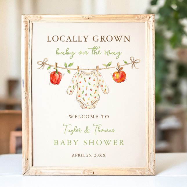 Poster Placa de Boas-Vindas para Chá de Bebê Fofo Cultiva (Criador carregado)