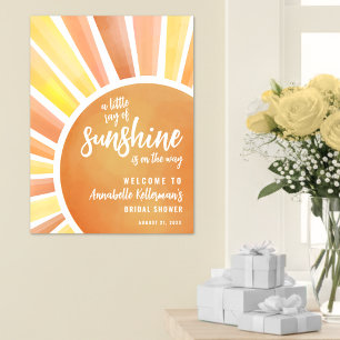 Poster Placa de Boas-Vindas para Chá de Bebê Little Ray O