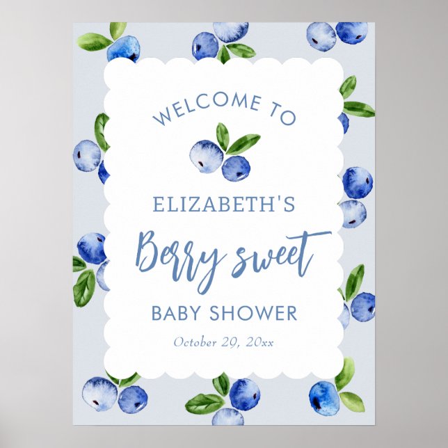 Poster Placa de Boas-Vindas para Chá de Bebê Menino Doce  (Frente)