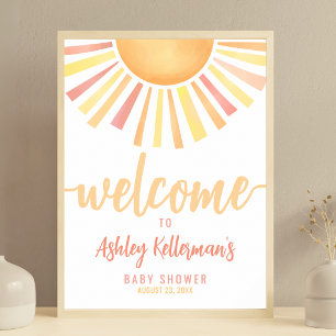 Poster Placa de Boas-Vindas para Chá de Bebê Sunshine Pin