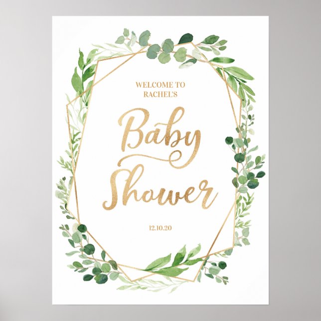 Poster Placa de Boas-Vindas para Chá de Bebê Terrário de  (Frente)