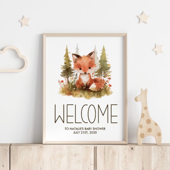 Poster Placa de Boas-Vindas para Chá de Bebê Xadrez de Ra (Criador carregado)