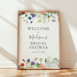 Poster Placa de Boas-Vindas para Chá de Noiva em Campos d