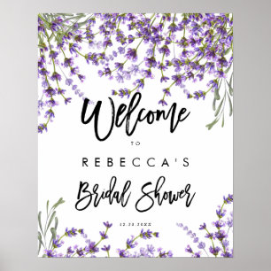Poster placa de boas-vindas para chá de noiva floral lava