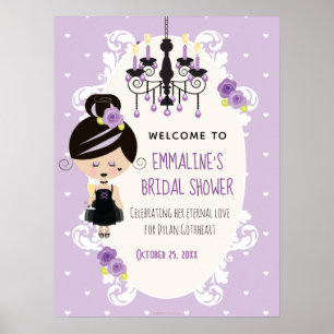 Poster Placa de Boas-Vindas para Chá de Noiva Gótico