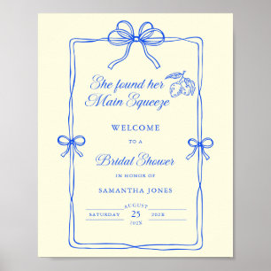Poster Placa de Boas-Vindas para Chá de Noiva Main Squeez