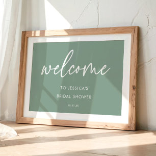 Poster Placa de Boas-Vindas para Chá de Noiva Minimalista