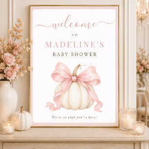 Poster Placa de Boas-Vindas para Chás de Bebê com Abóbora