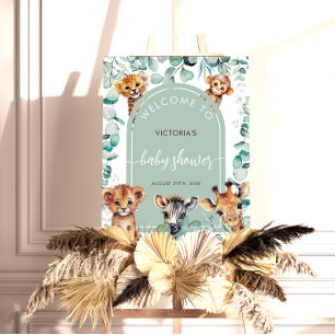 Poster Placa de Boas-Vindas para Chás de Bebê com Animais