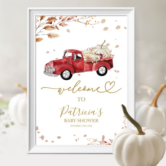 Poster Placa de Boas-Vindas para Chás de Bebê com Caminhã (Criador carregado)