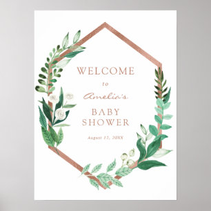 Poster Placa de Boas-Vindas para Chás de Bebê com Moldura