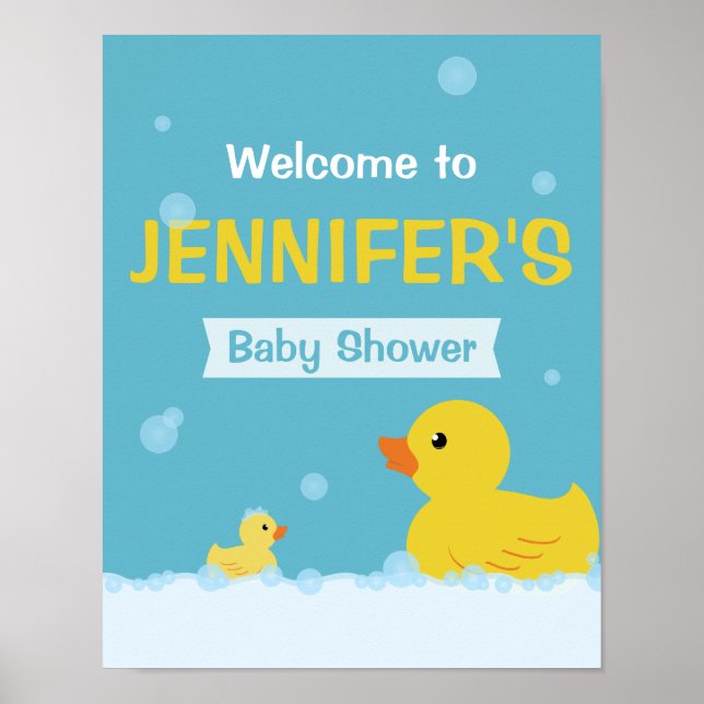 Poster Placa de Boas-Vindas para Chuveiro de Bebê com Pat (Frente)