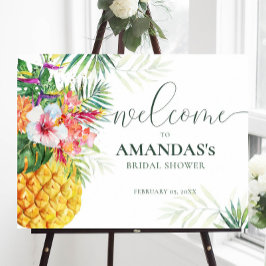 Poster Placa de Boas-Vindas para Chuveiro de Noiva com Ab