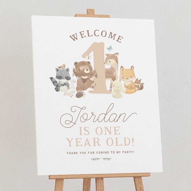 Poster Placa de Boas-Vindas para Festa de 1º Aniversário  (Criador carregado)