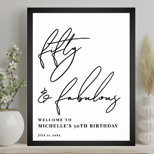 Poster Placa de Boas-Vindas para Festa de 50 Anos Incríve