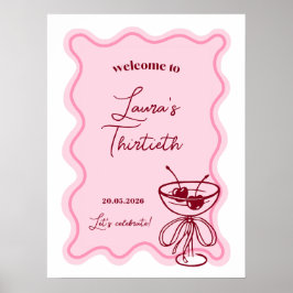Poster Placa de Boas-Vindas para Festa de Aniversário com