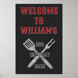 Poster Placa de Boas-Vindas para Festa de Aniversário com