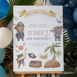 Poster Placa de Boas-Vindas para Festa de Aniversário de 
