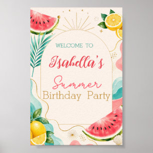 Poster Placa de Boas-Vindas para Festa de Aniversário de