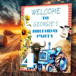 Poster Placa de Boas-Vindas para Festa de Aniversário Inf
