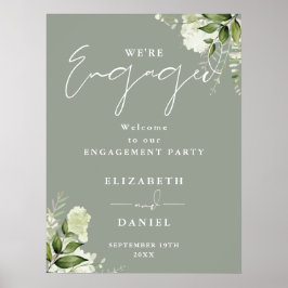 Poster Placa de Boas-Vindas para Festa de Compromisso em 