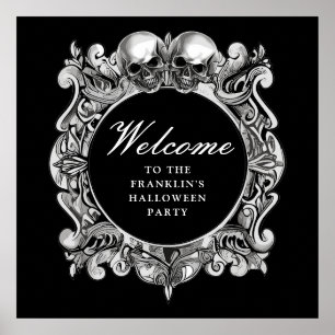 Poster Placa de Boas-Vindas para Festa de Halloween Assus