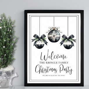 Poster Placa de Boas-Vindas para Festa de Natal de Invern