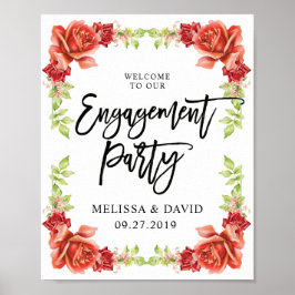 Poster Placa de boas-vindas para festa de noivado Chic | 