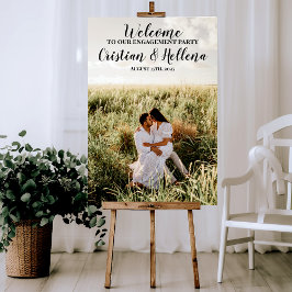 Poster Placa de boas-vindas para festa de noivado com fot