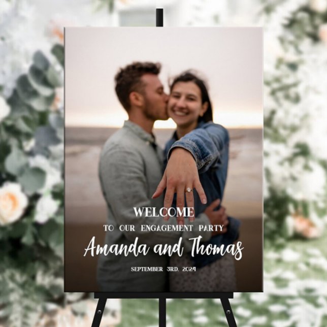 Poster Placa de boas-vindas para festa de noivado com fot (Criador carregado)