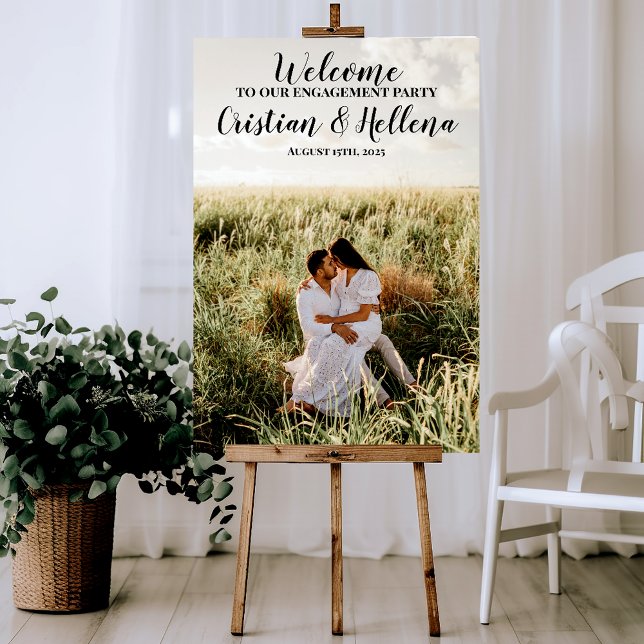 Poster Placa de boas-vindas para festa de noivado com fot (Criador carregado)