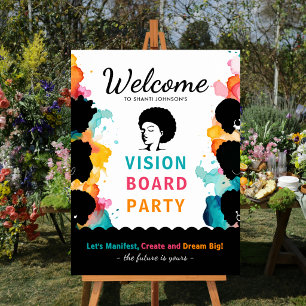 Poster Placa de Boas-Vindas para Festa de Quadro de Visão