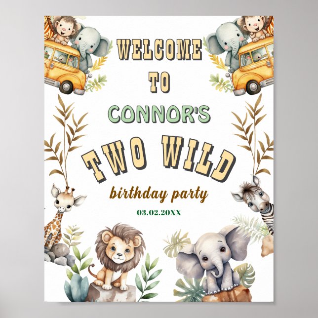Poster Placa de boas-vindas para festa de um ano de idade (Frente)